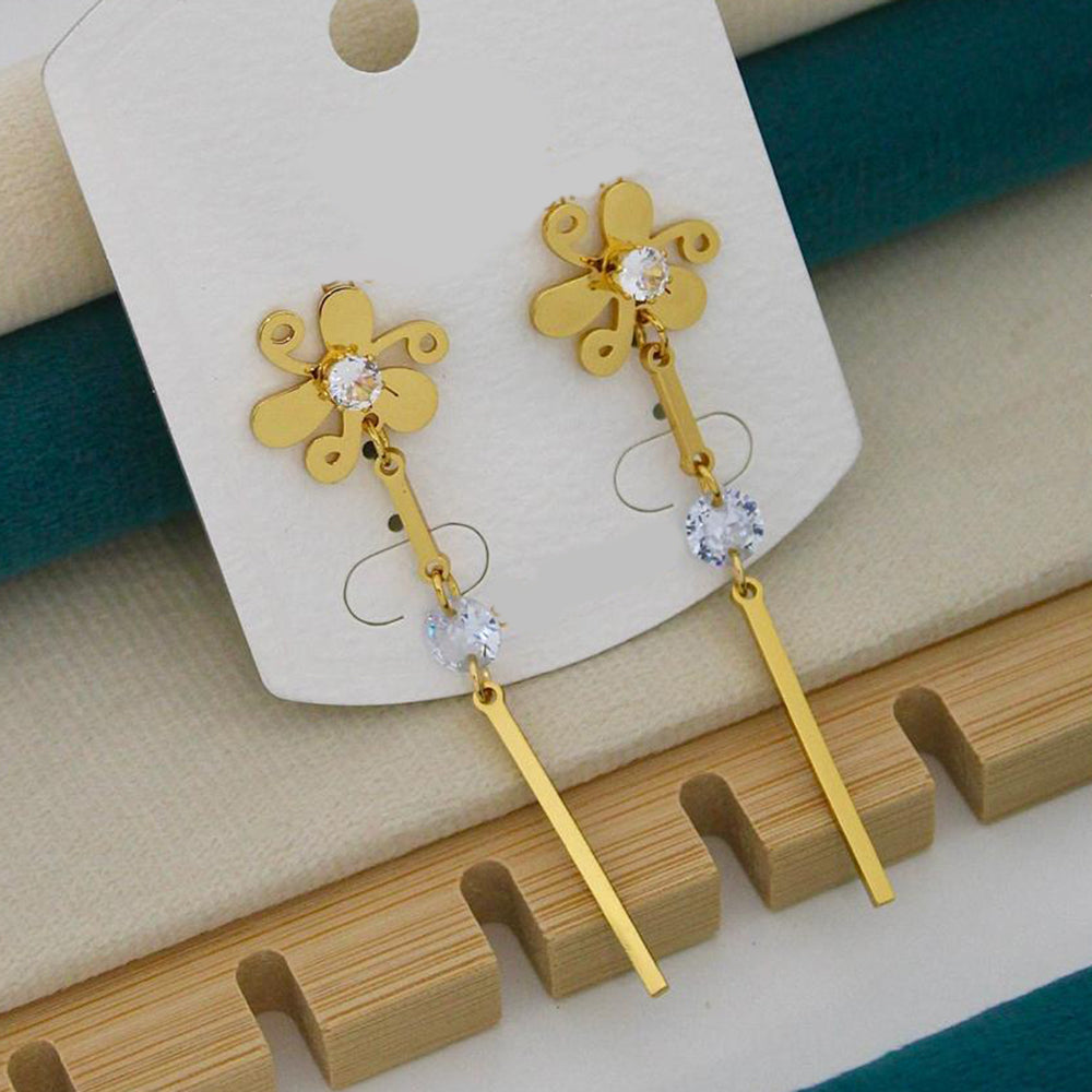 Klitz Elegant Crystal Stone Dangler Earrings for Women (Pack of 12)