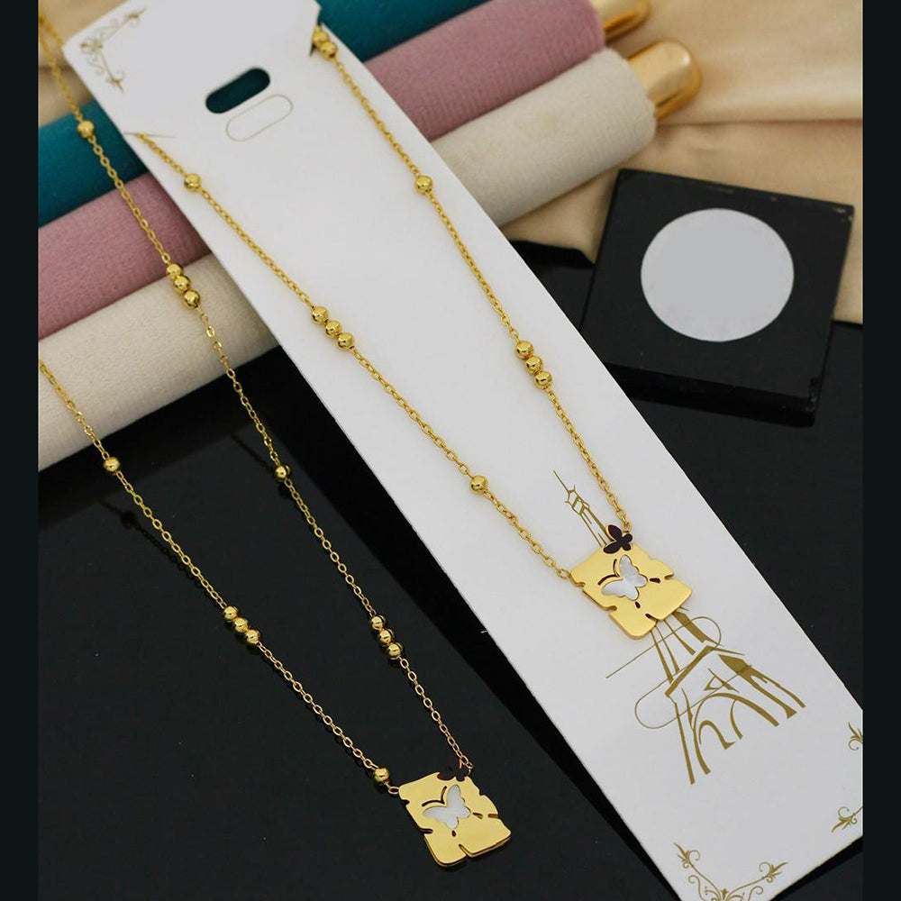 Klitz Premium Jewellery Butterfly Shape Crystal Stone Necklace (Pack of 12)