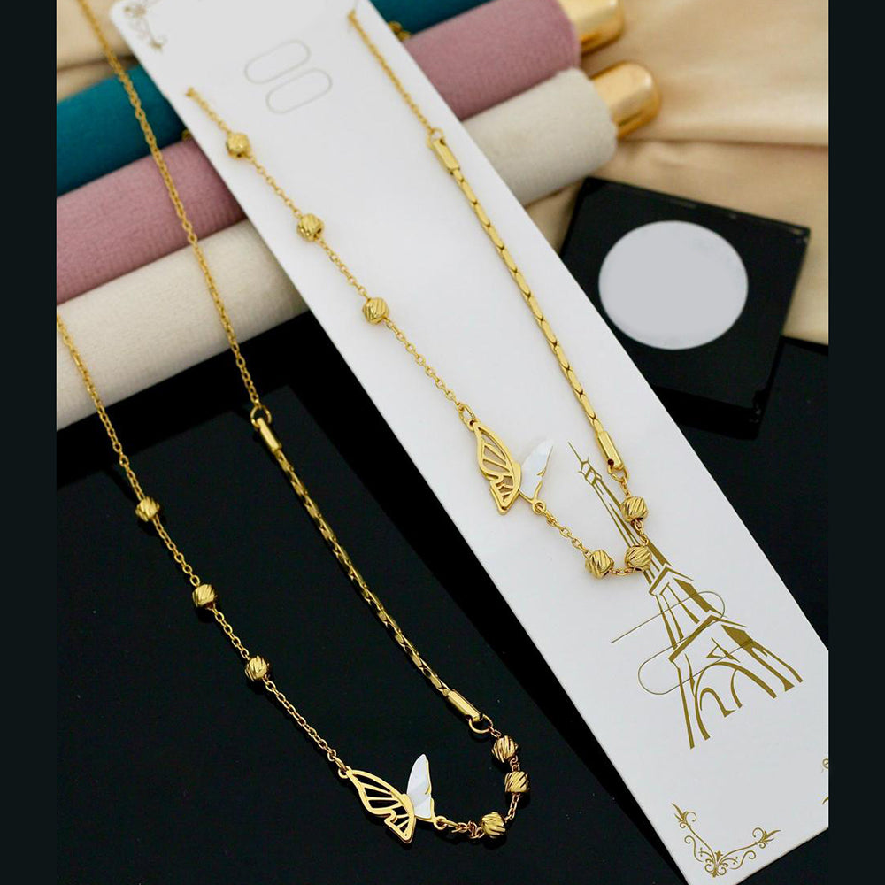 Klitz Premium Jewellery Butterfly Shape Crystal Stone Necklace (Pack of 12)