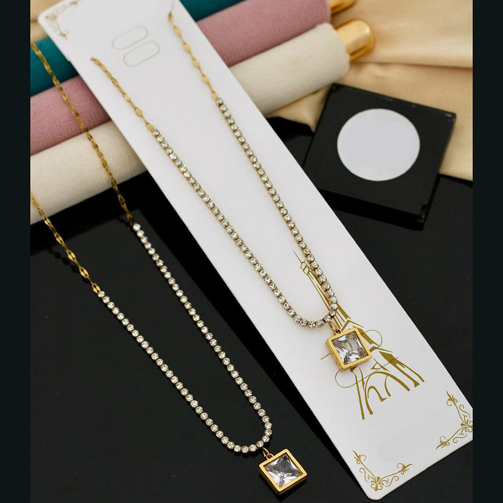 Klitz Premium Jewellery Crystal Stone Necklace (Pack of 12)