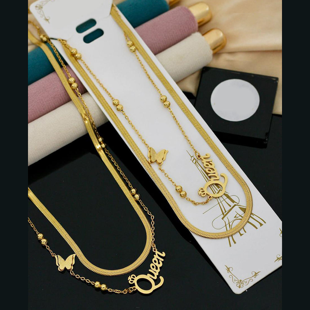 Klitz Elegant Crystal Accent Queen Snake Chain Necklace (Pack of 12)