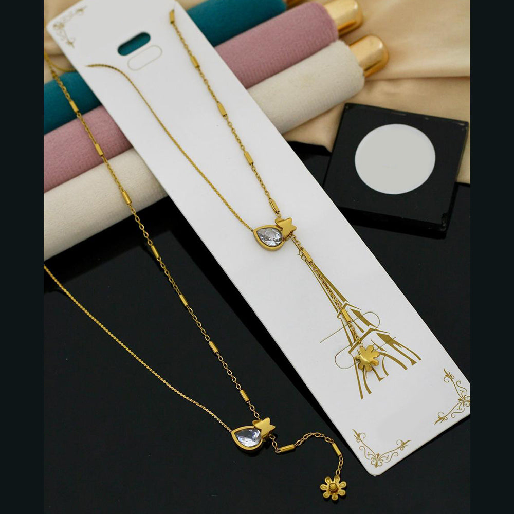 Klitz Premium Jewellery Crystal Stone Necklace (Pack of 12)