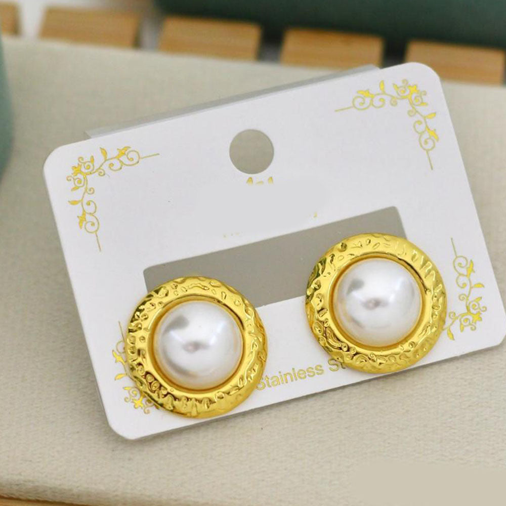 Klitz Designer Round Shape Studs Earrings  (Pack of 12)