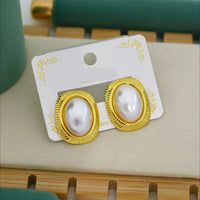 Klitz Premium Oval Shape Studs Earrings  (Pack of 12)
