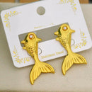Klitz Premium Fish Shape Studs Earrings  (Pack of 12)