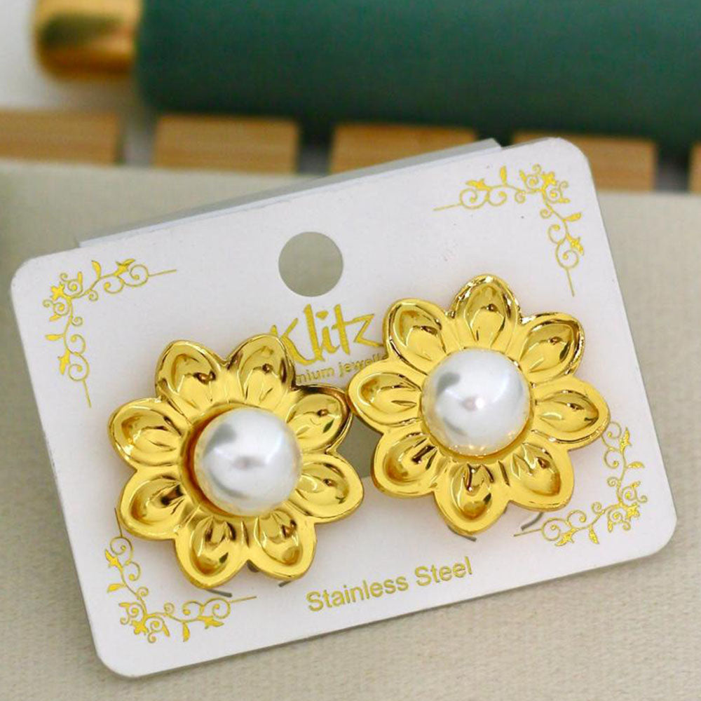 Klitz Premium Flower Shape Studs Earrings  (Pack of 12)