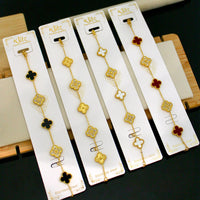 Klitz Beautiful Austrian Stone Clover Motifs Bracelet for Girls & Women   (Pack of 12)