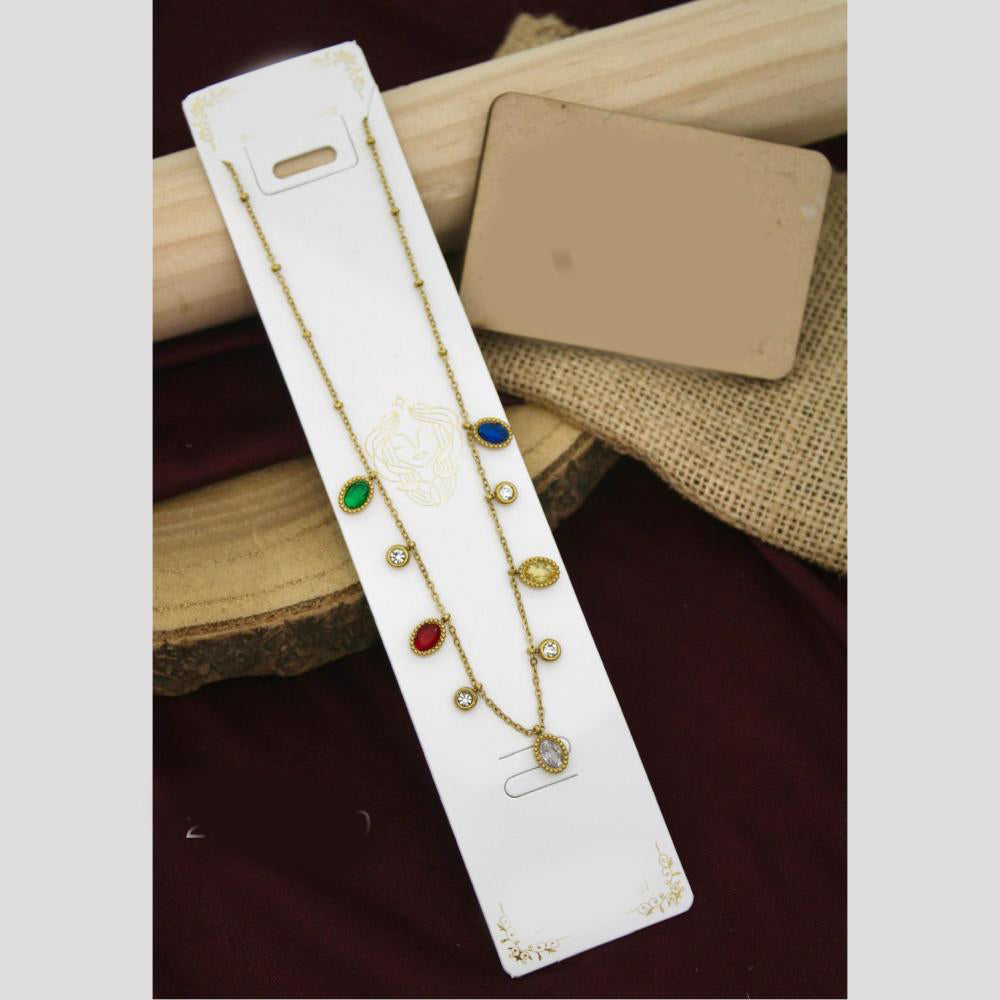 Klitz Premium Jewellery Crystal Stone Necklace (Pack of 12)