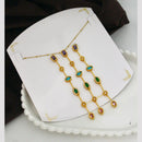 Klitz Premium Jewellery Crystal Stone Necklace Set (Pack of 12) (Assorted Color)
