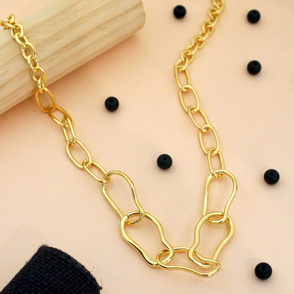 Klitz Premium Designer  Stainless Steel  Link Necklace (Pack of 12)