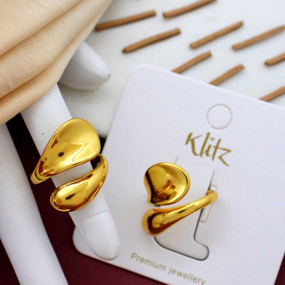 Klitz Beautiful Abstract Stainless Steel Ring  (Pack of 12)