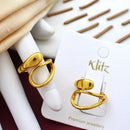 Klitz Beautiful Abstract Stainless Steel Ring 