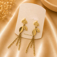 Klitz Elegant Leaf Design  Dangler Earrings for Women (Pack of 12)