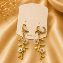 Klitz Elegant  Flower Design Dangler Earrings for Women (Pack of 12)