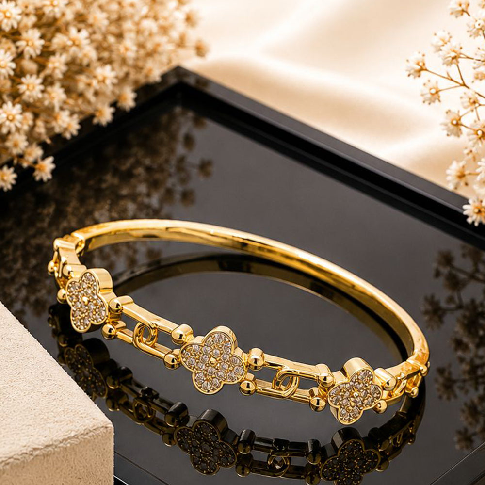 Klitz Austrian Stone Floral Openable Kada