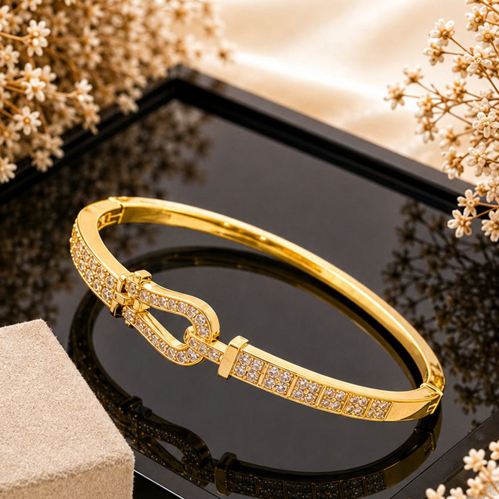 Klitz Gold Plated Loop Design Openable Kada