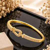 Klitz Pack Of 12 Gold Plated Loop Design Openable Kada