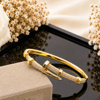 Klitz Pack Of 12 Gold Plated Austrian Stone Openable Kada