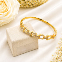 Klitz Pack Of 12 Gold Plated Austrian Stone Openable Kada