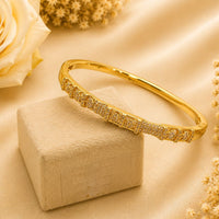 Klitz Gold Plated Austrian Stone Openable Kada
