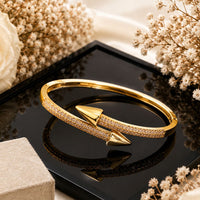 Klitz Pack Of 12 Gold Plated Austrian Stone Openable Kada