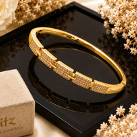 Klitz Pack Of 12 Gold Plated Austrian Stone Openable Kada