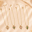 Klitz Fancy Stainless Steel Austrian Stone Heart Shape Necklace Set (Pack of 12)