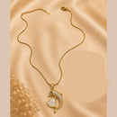 Klitz Fancy Stainless Steel Austrian Stone Dolphin Shape Necklace Set (Pack of 12)