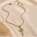 Klitz Fancy Stainless Steel Austrian Stone Umbrella Shape Necklace Set (Pack of 12)