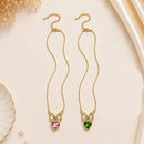 Klitz Fancy Stainless Steel Crystal Stone Necklace Set (Pack of 12)