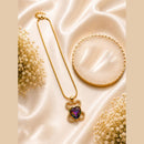 Klitz Fancy Stainless Steel Crystal Stone Heart Shape Multicolor Necklace Set (Pack of 12)