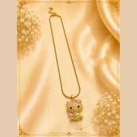 Klitz Fancy Stainless Steel Austrian Stone Cute Kitty  Necklace Set (Pack of 12)
