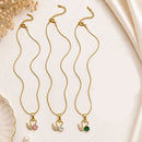 Klitz Fancy Stainless Steel Crystal Stone Necklace Set (Pack of 12)