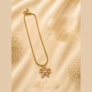 Klitz Fancy Stainless Steel Crystal Stone Bow Shape Necklace Set (Pack of 12)