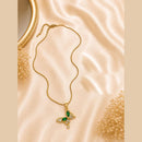 Klitz Fancy Stainless Steel Crystal Stone Butterfly Design Necklace Set (Pack of 12)