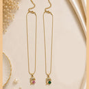 Klitz Fancy Stainless Steel Crystal Stone Dolphin Shape Necklace Set (Pack of 12)