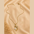Klitz Fancy Stainless Steel Austrian Stone Dolphin Shape Necklace Set (Pack of 12)