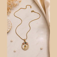Klitz Fancy Stainless Steel Crystal Stone Swan Necklace Set (Pack of 12)