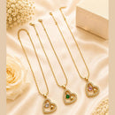 Klitz Fancy Stainless Steel Austrian Stone Heart Shape Necklace Set (Pack of 12)
