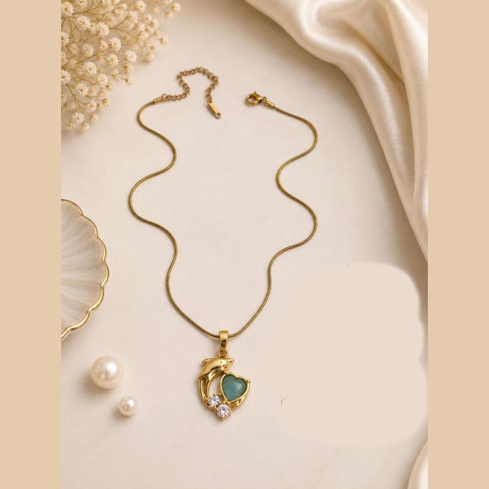 Klitz Fancy Stainless Steel Austrian Stone Designer Necklace Set (Pack of 12)