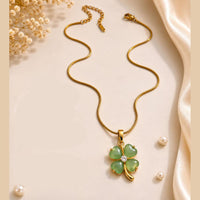 Klitz Fancy Stainless Steel Crystal Stone Flower Shape Necklace Set (Pack of 12)