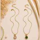 Klitz Fancy Stainless Steel Crystal Stone Designer Necklace Set (Pack of 12)