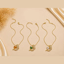 Klitz Fancy Stainless Steel Crystal Stone Dolphin Shape Necklace Set (Pack of 12)