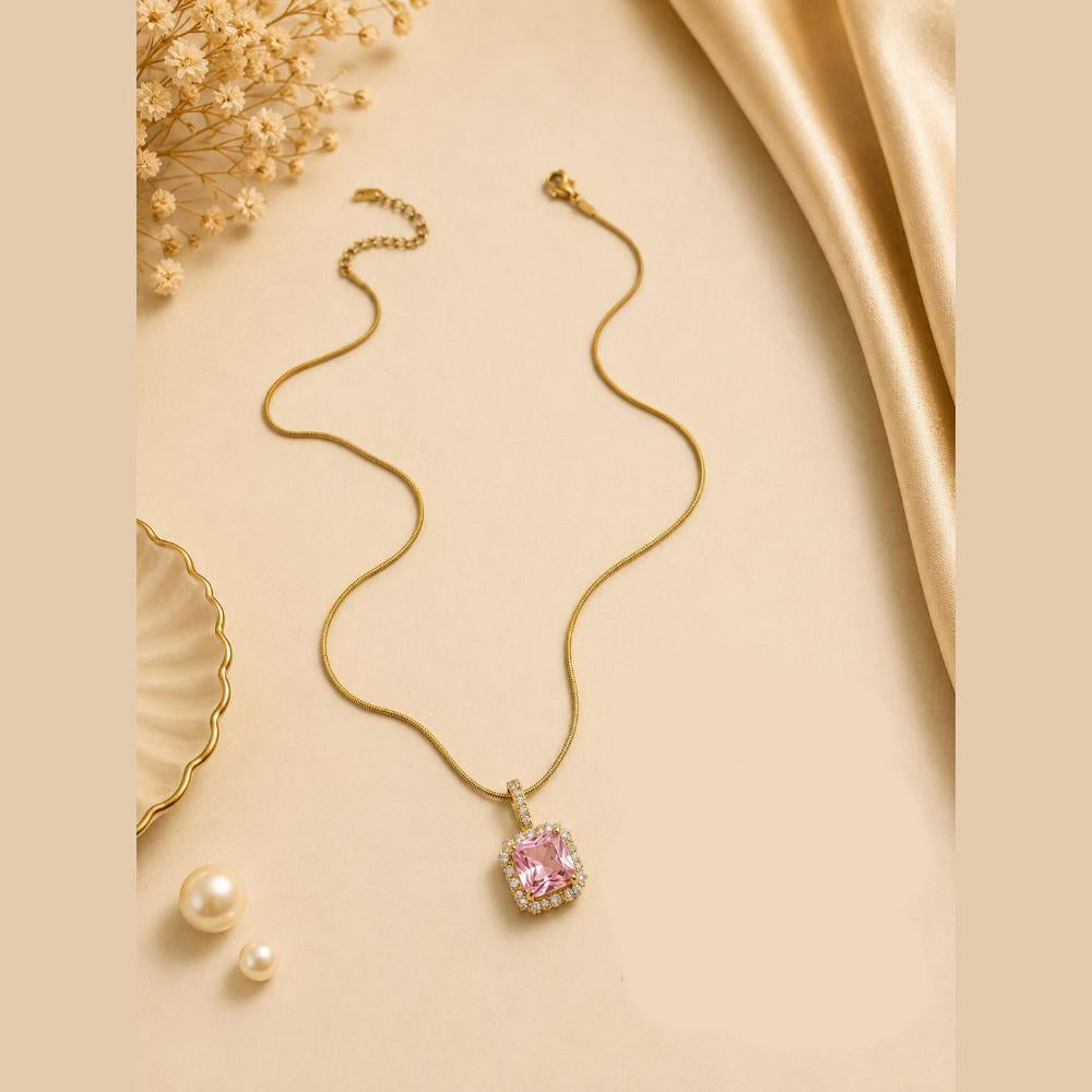 Klitz Fancy Stainless Steel Crystal Stone Designer Necklace Set (Pack of 12)