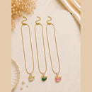 Klitz Fancy Stainless Steel Crystal Stone Swan Necklace Set (Pack of 12)