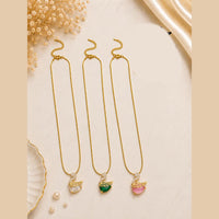 Klitz Fancy Stainless Steel Crystal Stone Swan Necklace Set (Pack of 12)