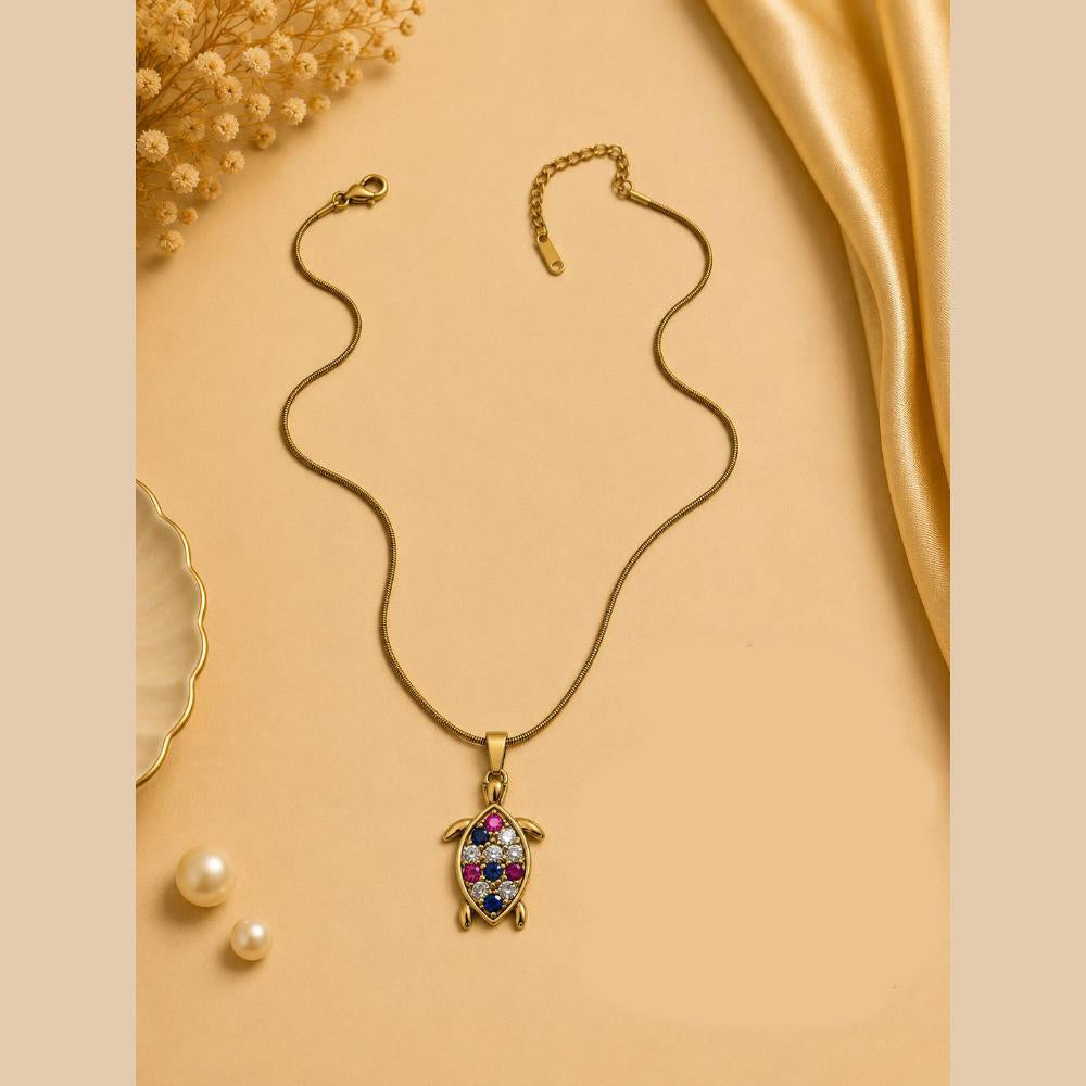 Klitz Fancy Stainless Steel Austrian Stone Designer Necklace Set (Pack of 12)