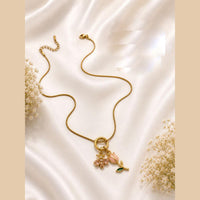 Klitz Fancy Stainless Steel Crystal Stone Designer Necklace Set (Pack of 12)