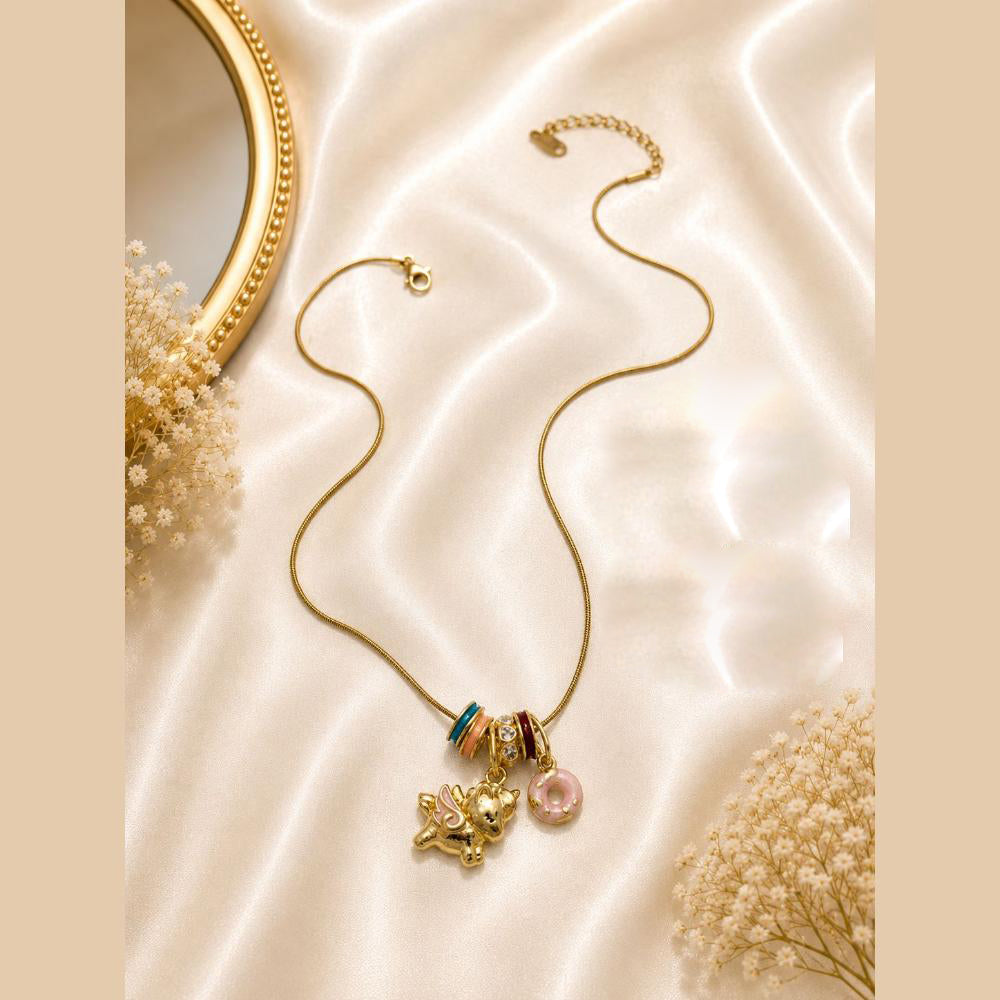 Klitz Fancy Stainless Steel Designer Necklace Set (Pack of 12)