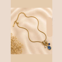 Klitz Fancy Stainless Steel Crystal Stone Designer Necklace Set (Pack of 12)
